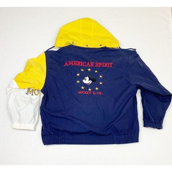 Vintage Mickey Co Jacket Large Blue Yellow Disney American Spirit - Picture 3 of 10
